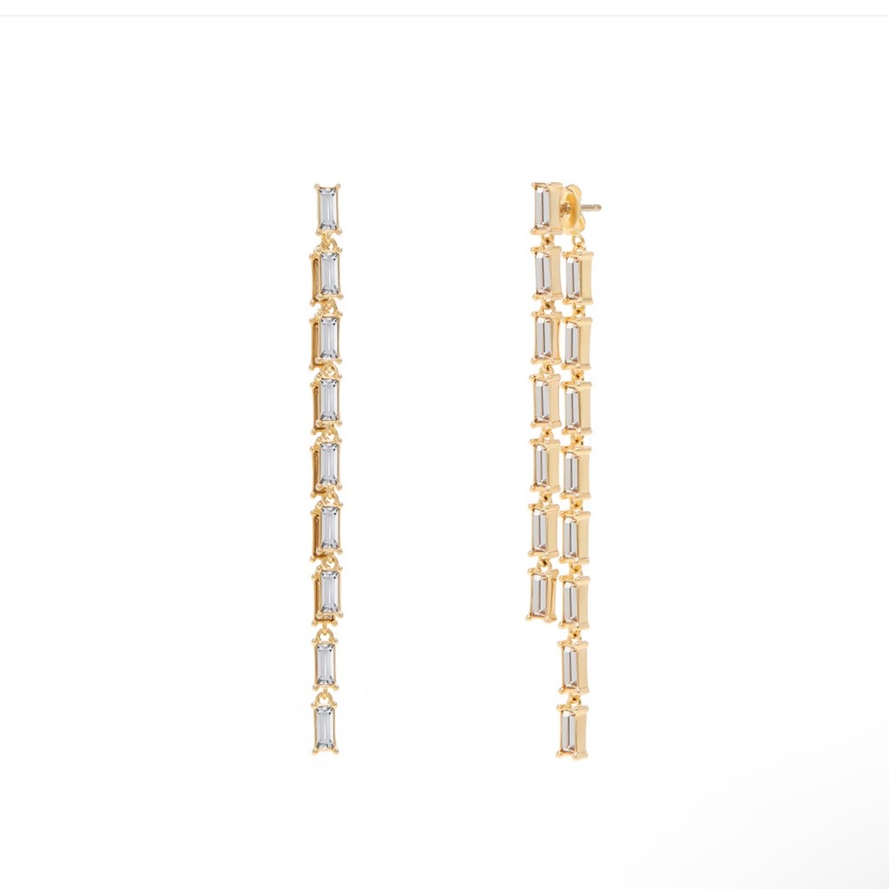 Elegant Gold and Silver Drop Earrings